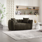 Cozy Beanbag Chair with High Resilience Foam Core for Two - Olive Green Chenille, 66x35x25 inches