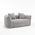 Cozy Beanbag Chair with High Resilience Foam Core for Two - Grey Chenille, 66x35x25 inches