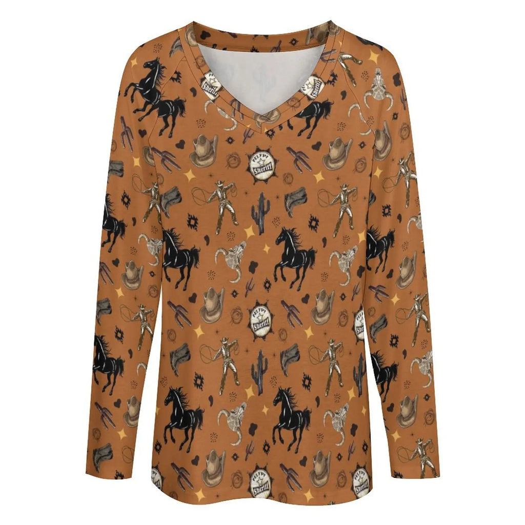 Baha Ranch Western Print Long Sleeve Top Baha Ranch Western Wear