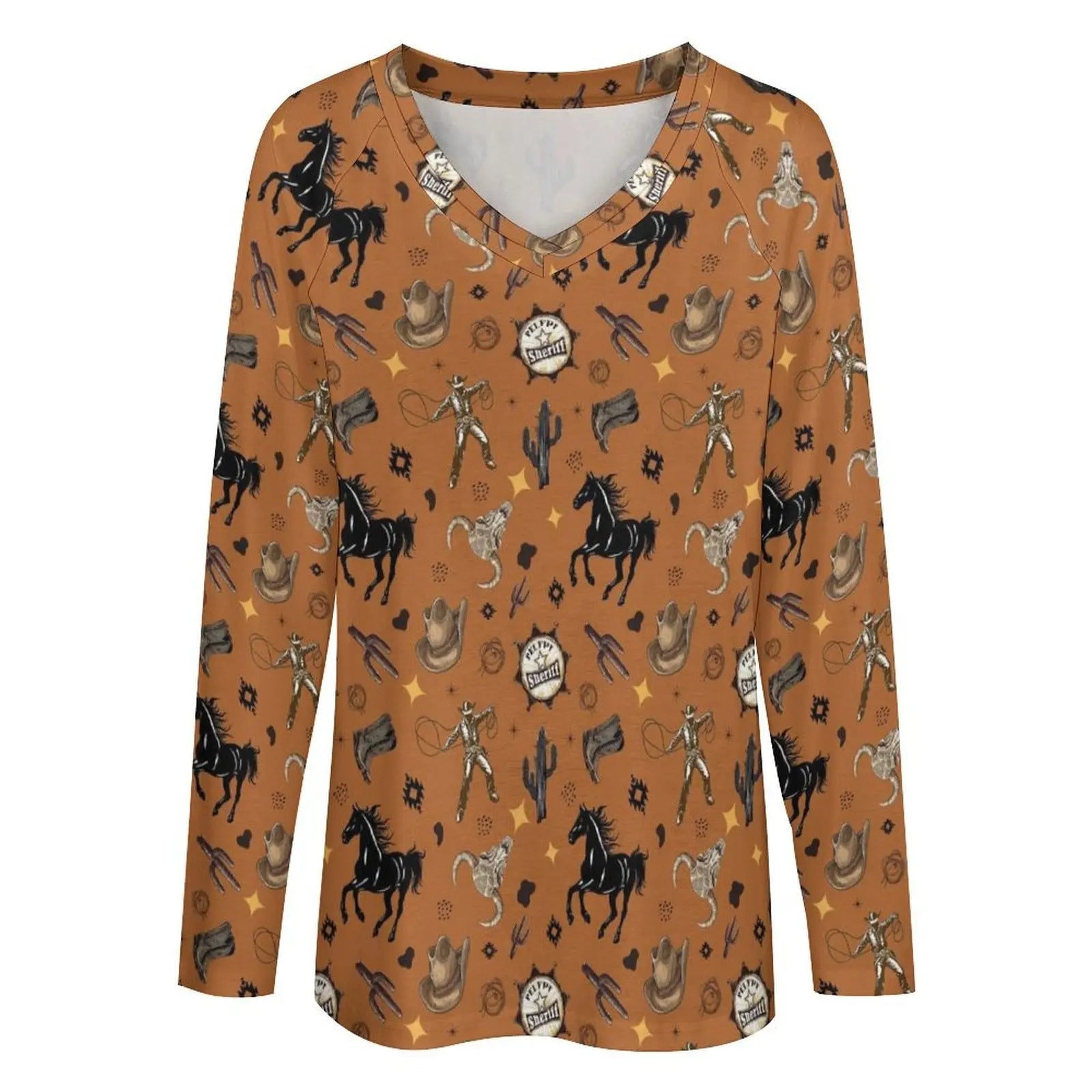Baha Ranch Western Print Long Sleeve Top Baha Ranch Western Wear