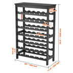 42 Bottle 7-Tier Modular Wine Rack Bamboo Wood Display Shelf with TableTop