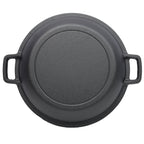 2 in 1 Pre-Seasoned Cast Iron Dutch Oven With Dual Handles, Outdoor Camping Deep Pot for Camping Fireplace Cooking BBQ Baking Campfire, 5 Quart.With 2pcs Silicone Handel Covers.