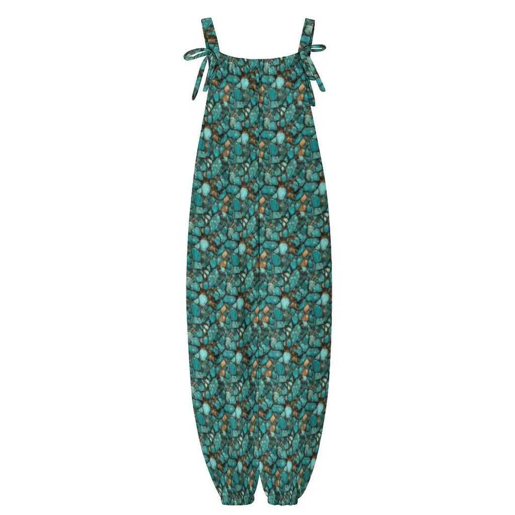 Baha Ranch All Turquoise Overalls Jumpsuit Baha Ranch Western Wear