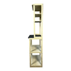 23.62' White and Black color Bakers Rack for Kitchen with Storage, Coffee Bar, 5-Tier Kitchen Shelves, Microwave Stand