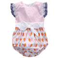 Baby Girl Flying Sleeve Lace Up Triangle Romper