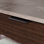 L-Shaped Desk, Brown finish