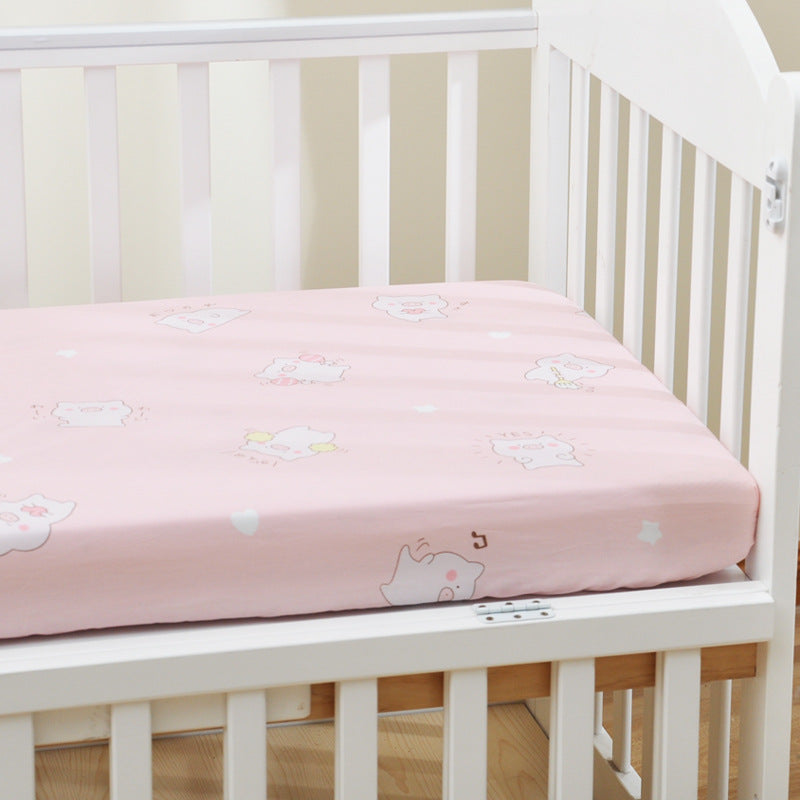 Baby's bed cotton bed sheet baby's mother and baby's products ins children's cartoon bed cover