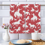Red Rodeo Cowboy Set of 2 Dish Towels Made in America Baha Ranch Western Wear