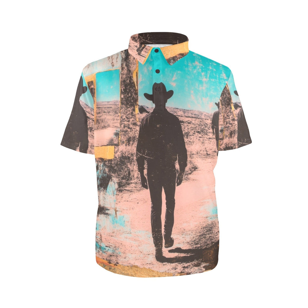 Baha Ranch Retro Pop Western Desert Cowboy Polo Shirt Baha Ranch Western Wear