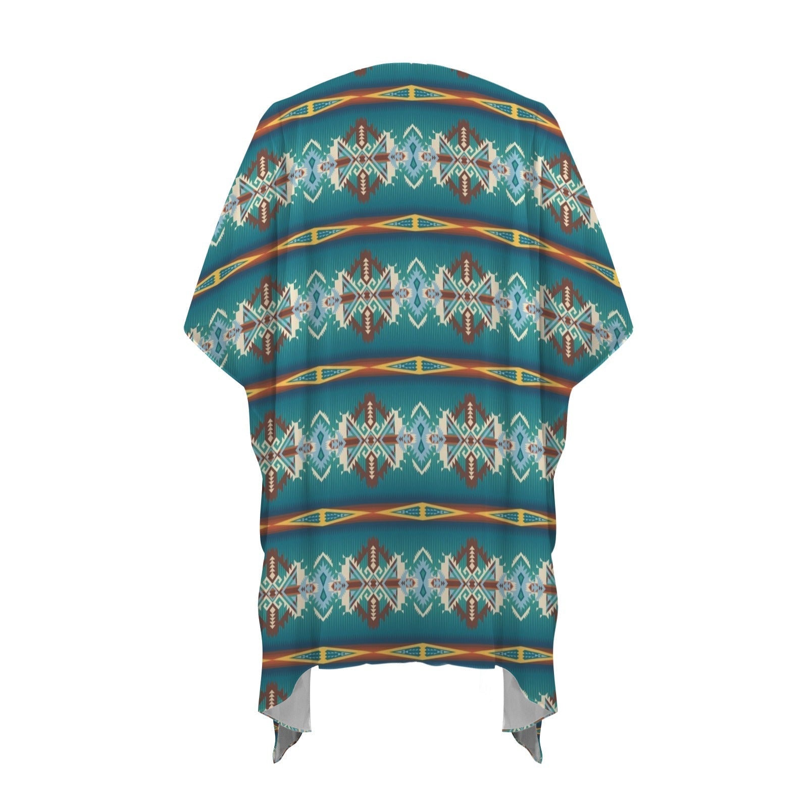 Baha Ranch Teal Aztec Duster Kimono Coverup Baha Ranch Western Wear
