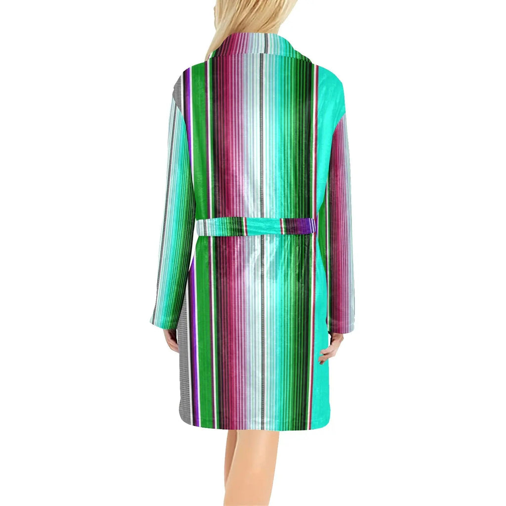 Turquoise Serape Women's Western Bath Robe Baha Ranch Western Wear