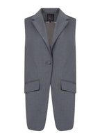 Broadway Sophia Longline Virgin Wool Waistcoat in Mid Grey ETNA