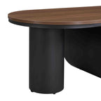 Luxury Industrial Oval Coffee Table, 47.24'' Coffee Table with Storage Drawer, Black Metal Center Table for Living Room