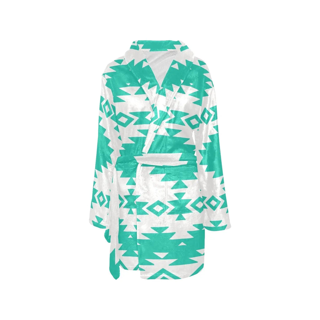 Turquoise Aztec Women's Western Bath Robe Baha Ranch Western Wear