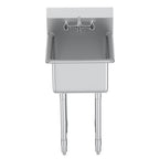 Stainless Steel Prep & Utility Sink, 1 Compartment Free Standing Small Sink Include Faucet & legs, 18'x41' Commercial Single Bowl Sinks for Garage, Restaurant, Kitchen, Laundry