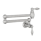 Pot Filler,Wall Mount Commercial Pot Filler Faucet,Brass Material Kitchen Folding Faucet,Coffee Machine Faucet with Stretchable Double Joint Swing Arms,Style A,Brushed Nickel