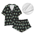 Baha Ranch Turquoise Naja Black Western Satin Pajama set Baha Ranch Western Wear