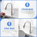 Touchless Kitchen Faucet, Hands Free Automatic Smart Kitchen Faucet, Stainless Steel Touchless Kitchen Faucet