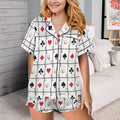 Baha Ranch Vegas Gambling Satin Ruffle Pajama Set Baha Ranch Western Wear