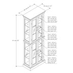 Lighted Curio Cabinet with Adjustable Shelves, Mirrored Back, and Tempered Glass Doors, 6-Tier Walnut Finish