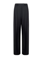 Deep Black Wide-Leg Virgin Wool Pants Liza ETNA