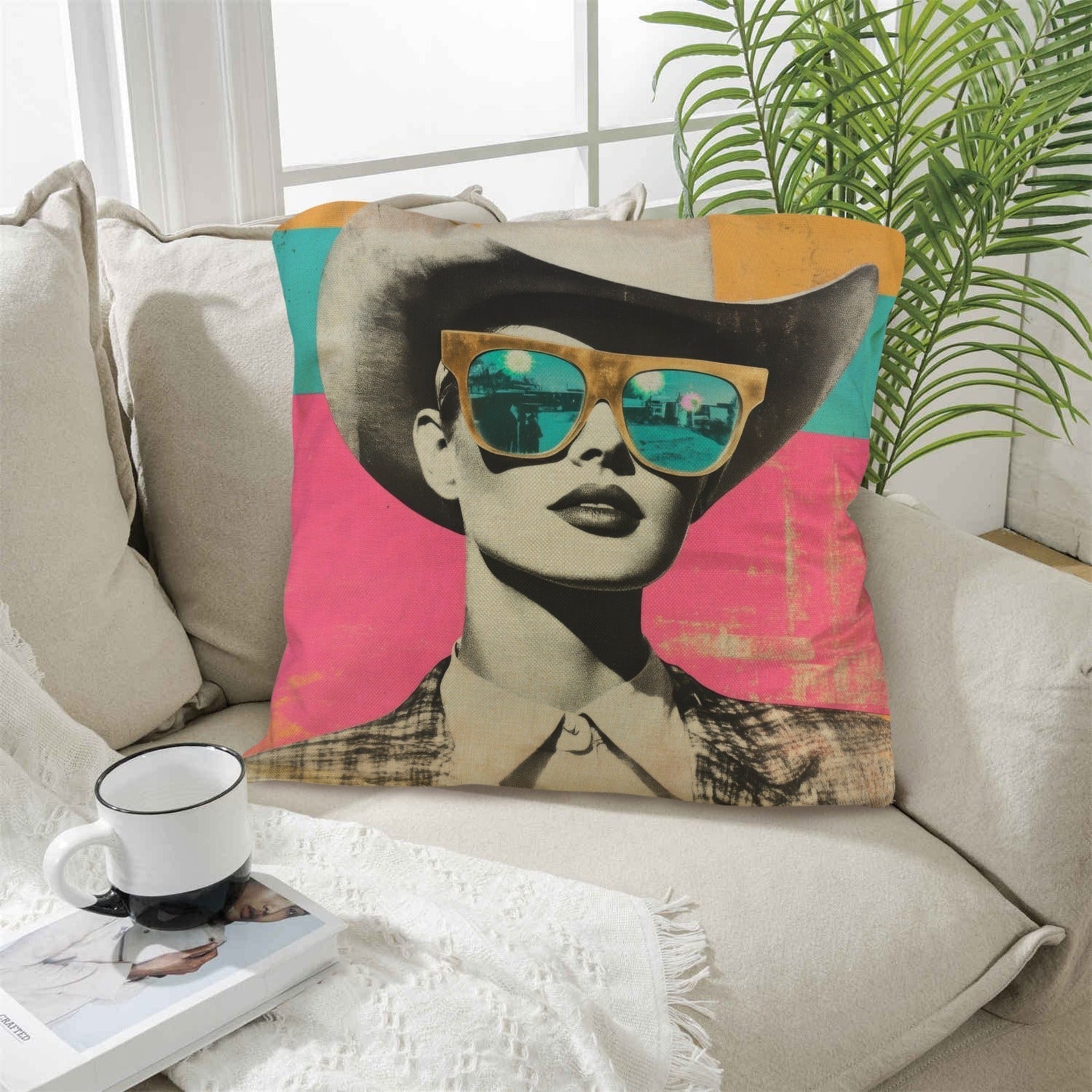 Baha Ranch Retro Pop Western Cool Cowgirl Pillow Case Made in America Baha Ranch Western Wear