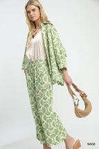 Umgee Printed Button Down Shirt