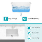 Quartz Granite Composite Workstation Undermount Kitchen Sink 21x18' White