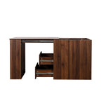 Computer Desk with Drawers, Modern Corner Home Office storage with extendable table, Study Writing Desk Workstation for Home,Office