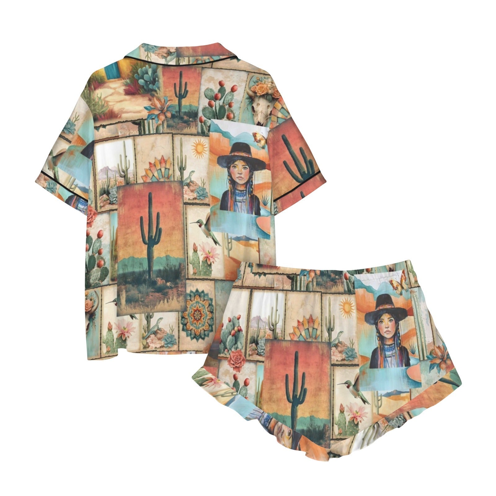 Baha Ranch Colores de Mexico Pictures of the Southwest Satin Pajamas Baha Ranch Western Wear