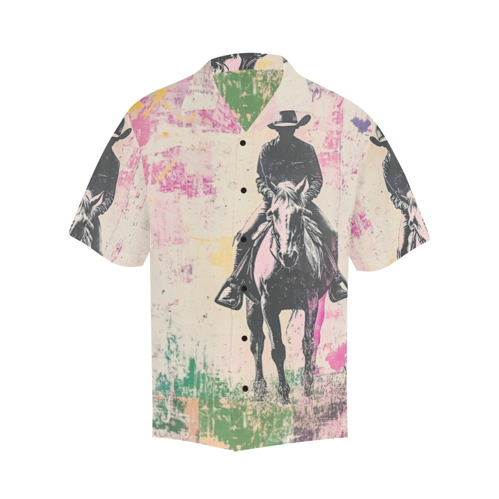 Baha Ranch Retro Pop Western Trail Ride Men's Camp Shirt Baha Ranch Western Wear