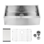 33'x21'x10'Farmhouse Apron Single Bowl Stainless Steel Kitchen Sink