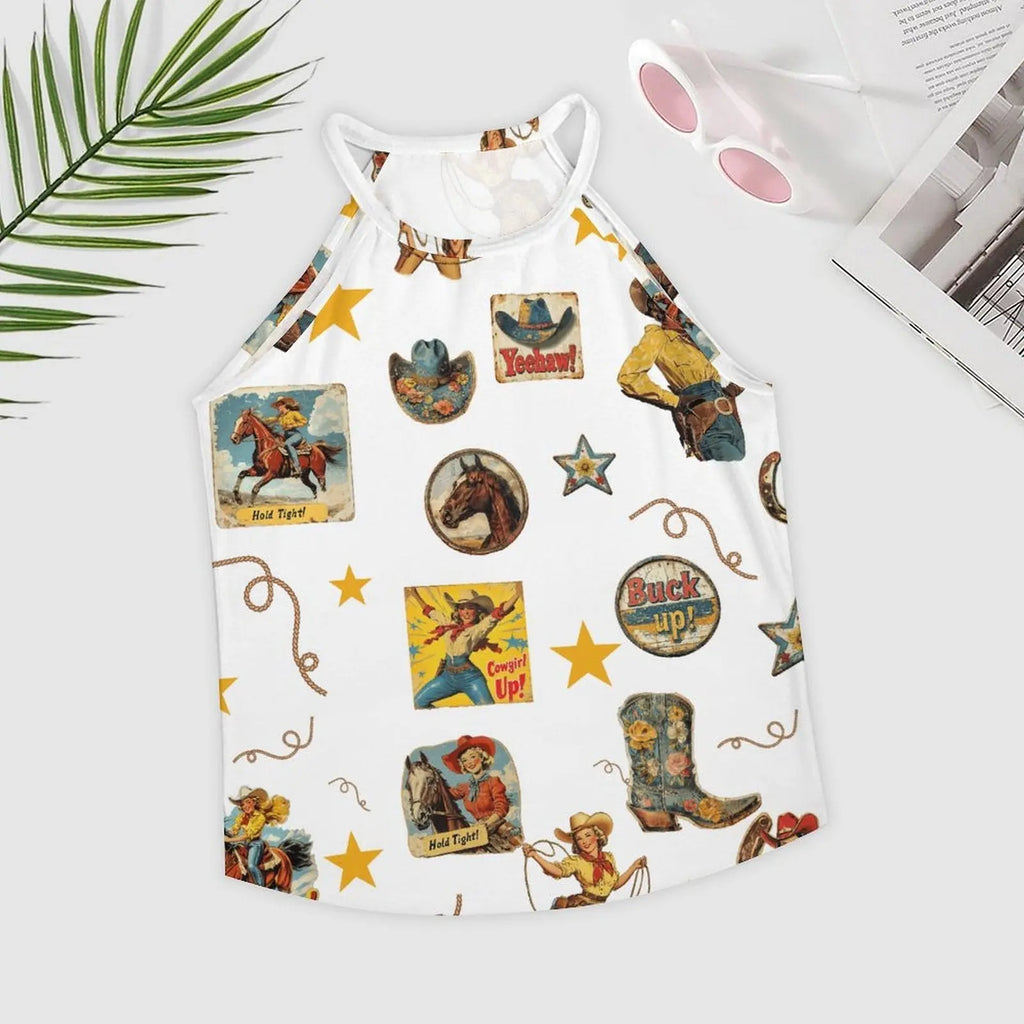 Baha Ranch Vintage Cowgirl Collage Western Tank Top Baha Ranch Western Wear