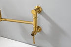 Wall mounted Pot Filler Faucet, Modern Brass Pot Filler Two-Attachment Wall Mount Folding Kitchen Pot Filler Swing Arm