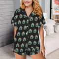Baha Ranch Turquoise Naja Black Western Satin Pajama set Baha Ranch Western Wear