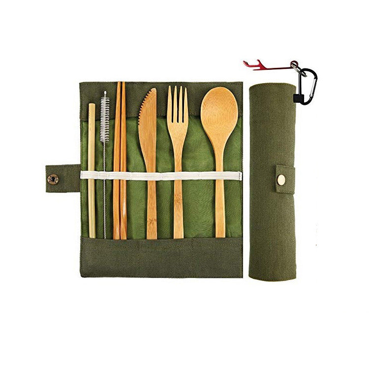 Bamboo portable tableware gift box 11pcs set