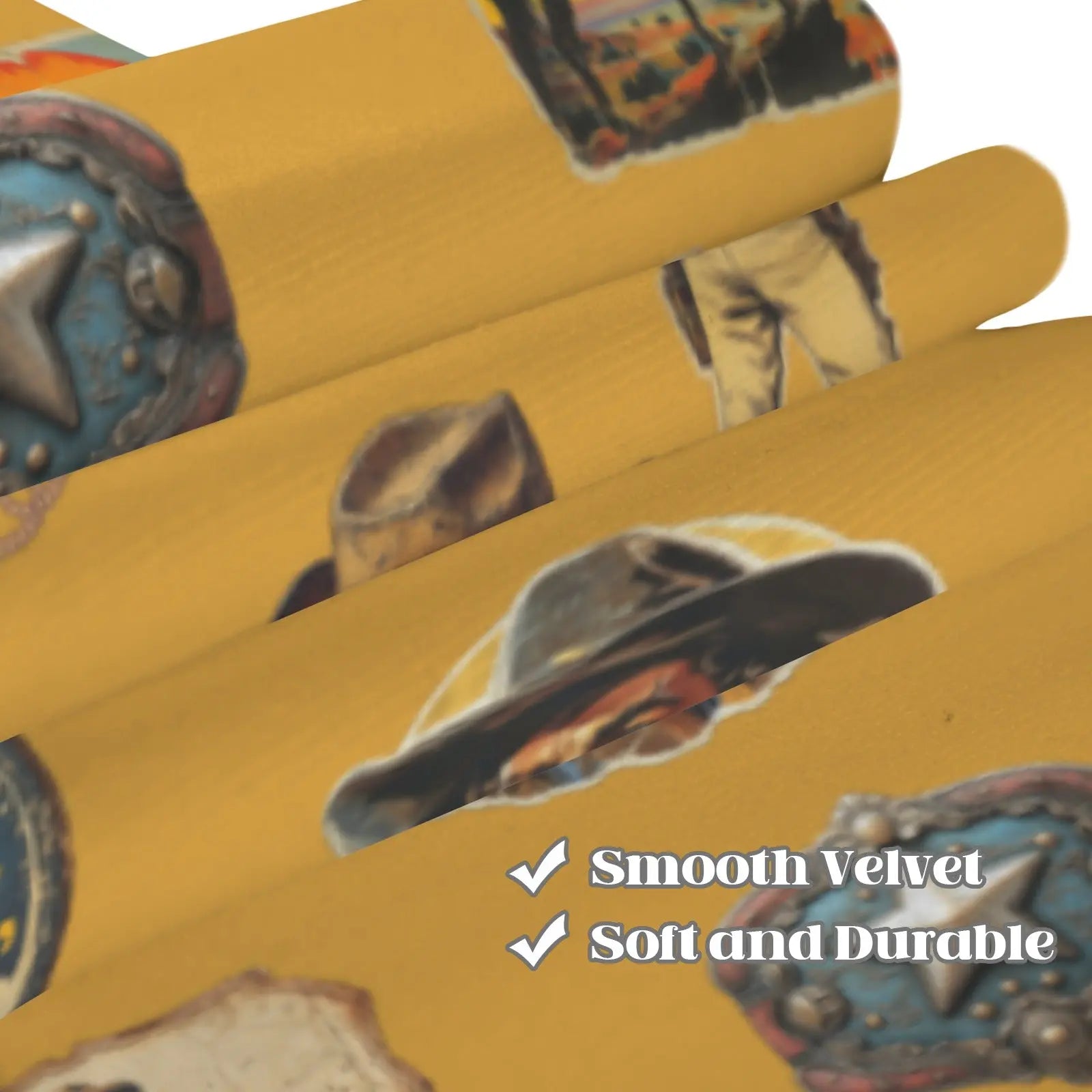 Vintage Cowboy Collage Western Curtains 52" x 63" Made in America Baha Ranch Western Wear