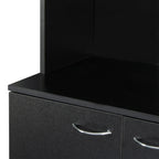 70.87' Tall Wardrobe& Kitchen Cabinet, with 6-Doors, 1-Open Shelves and 1-Drawer for bedroom,Black