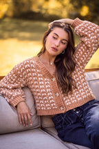 SO ME Soft Chenille Yarn Textur Button Sweater Cardigan