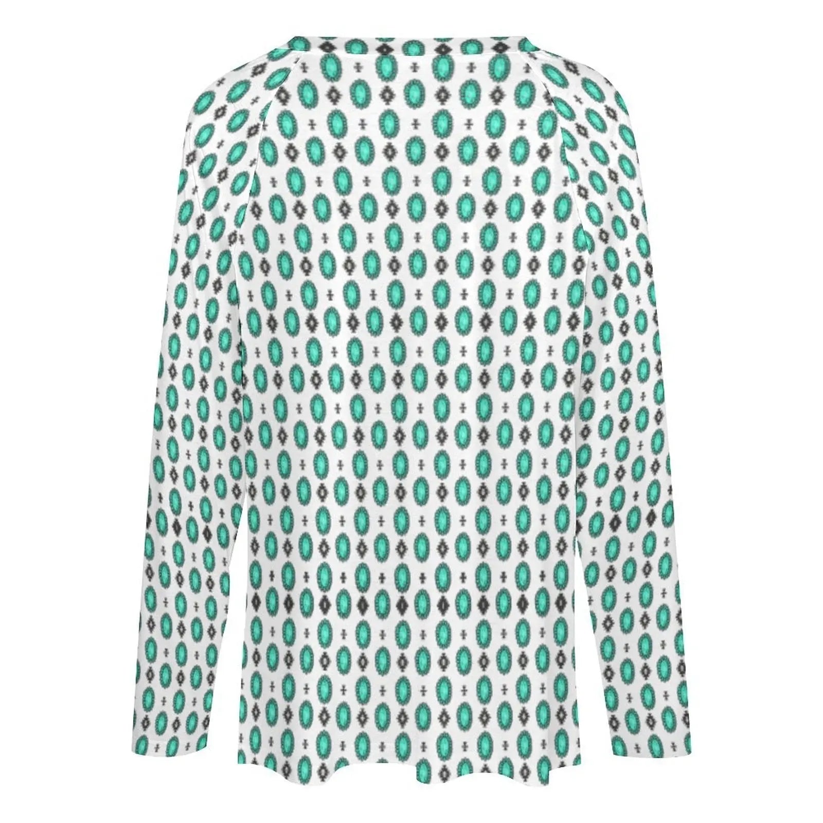 Baha Ranch Turquoise Concho Long Sleeve Top Baha Ranch Western Wear