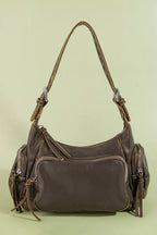 Fame Multi Pocket Leather Shoulder Bag