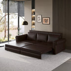 93.7 ' Pull Out Sofa Bed, 3-in-1 Faux Leather Convertible Sleeper Sofa with Nailhead Trim & Rolled Arm,Multi-Functional Sofa Bed for Living Room,Bedroom,Apartment,Office