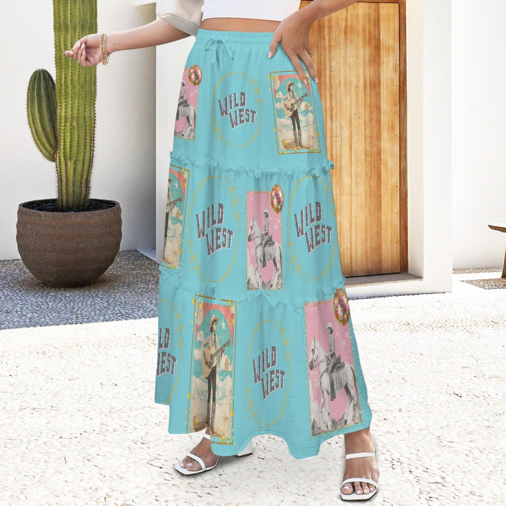 Baha Ranch Retro Pop Western Prairie Maxi Skirt Baha Ranch Western Wear