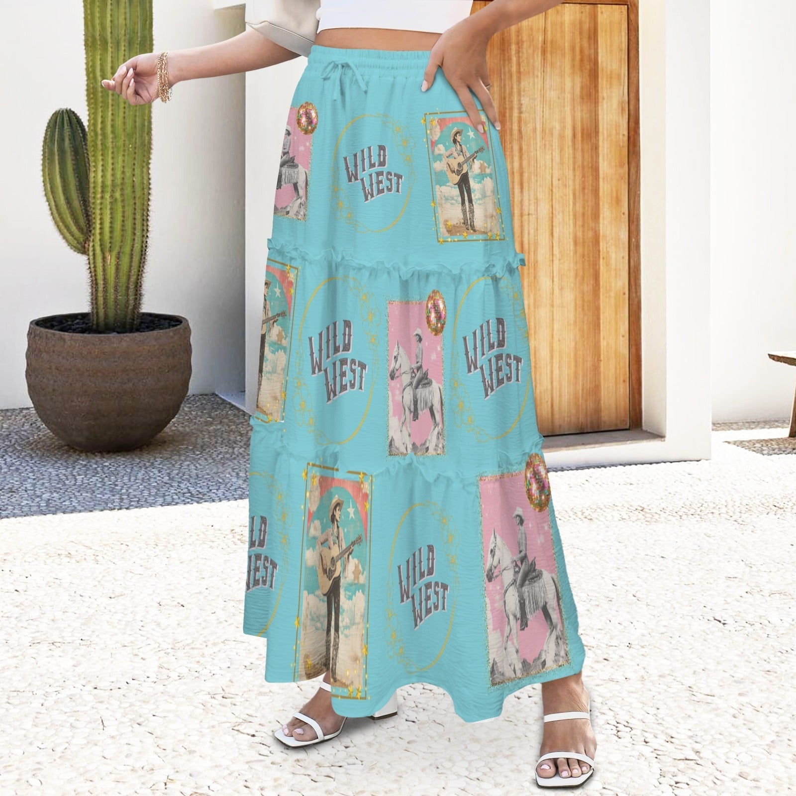 Baha Ranch Retro Pop Western Prairie Maxi Skirt Baha Ranch Western Wear