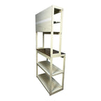 31.50' White and Rustic Brown color 5-Tier Bakers Rack for Kitchen with Storage, Coffee Bar, Kitchen Shelves,  Microwave Stand
