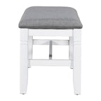 TOPMAX 6-Piece Wood Dining Table Set Kitchen Table Set with Upholstered Bench and 4 Dining Chairs, Farmhouse Style,Gray+White (old sku: SP000003AAK)