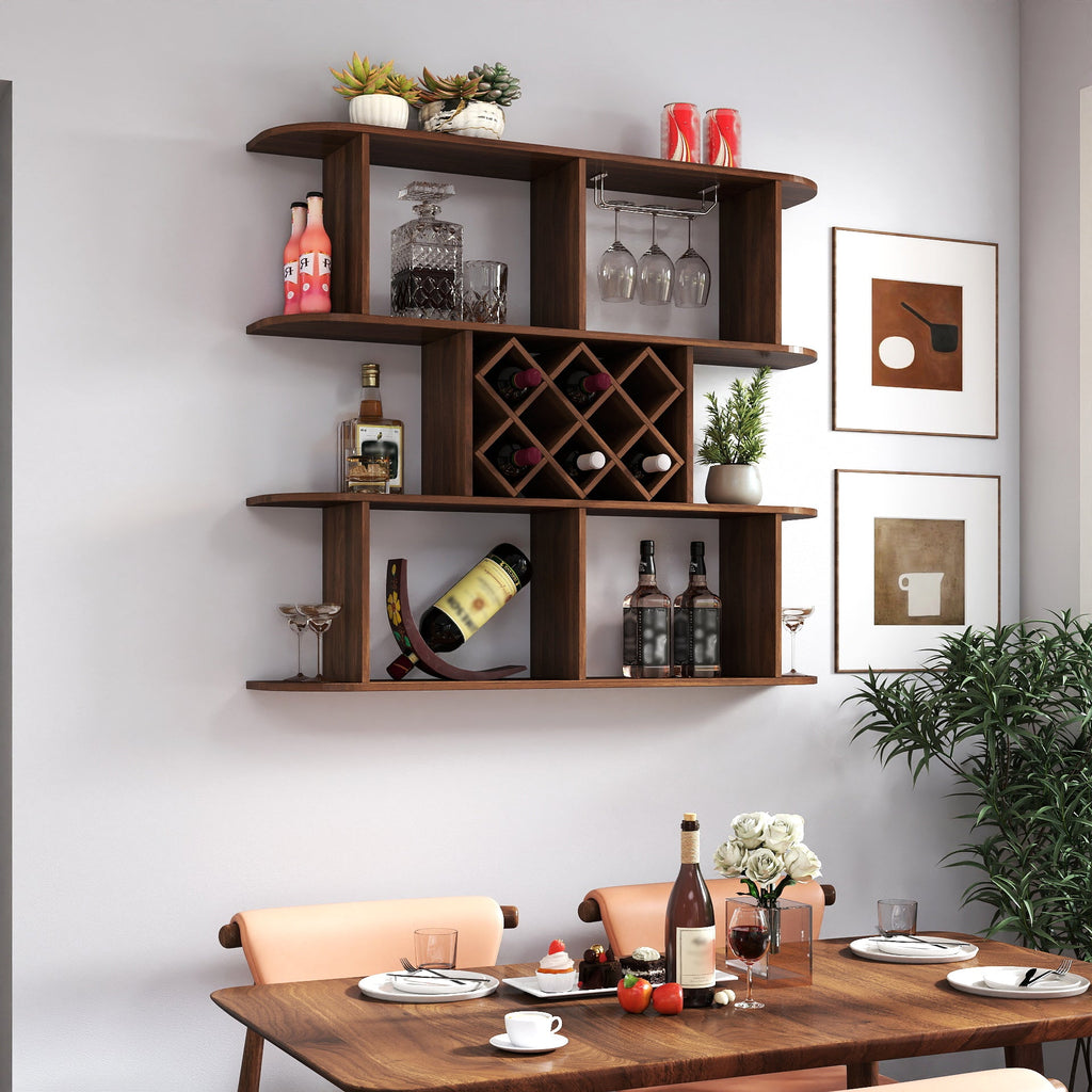 Large Wall Mounted 3 Tier Rustic Bottle Wine Rack,Multifunctional Wooden Wall Mounted Wine Rack,Storage Rack with Wine Glass Holder,mounted wall Storage winerack Rack for Home Bar Dining Room Decor