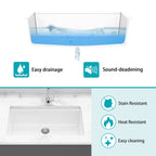 Quartz Kitchen Sink - 32' x 19' White Granite Composite Workstation Undermount Kitchen Sink