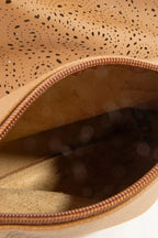 Fame Intricate Cutout Motif Leather Shoulder Bag