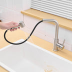 Sink Faucet, Black Kitchen Faucets with Pull out Sprayer, Bathroom Sink Faucets Mini Bar Prep Faucet